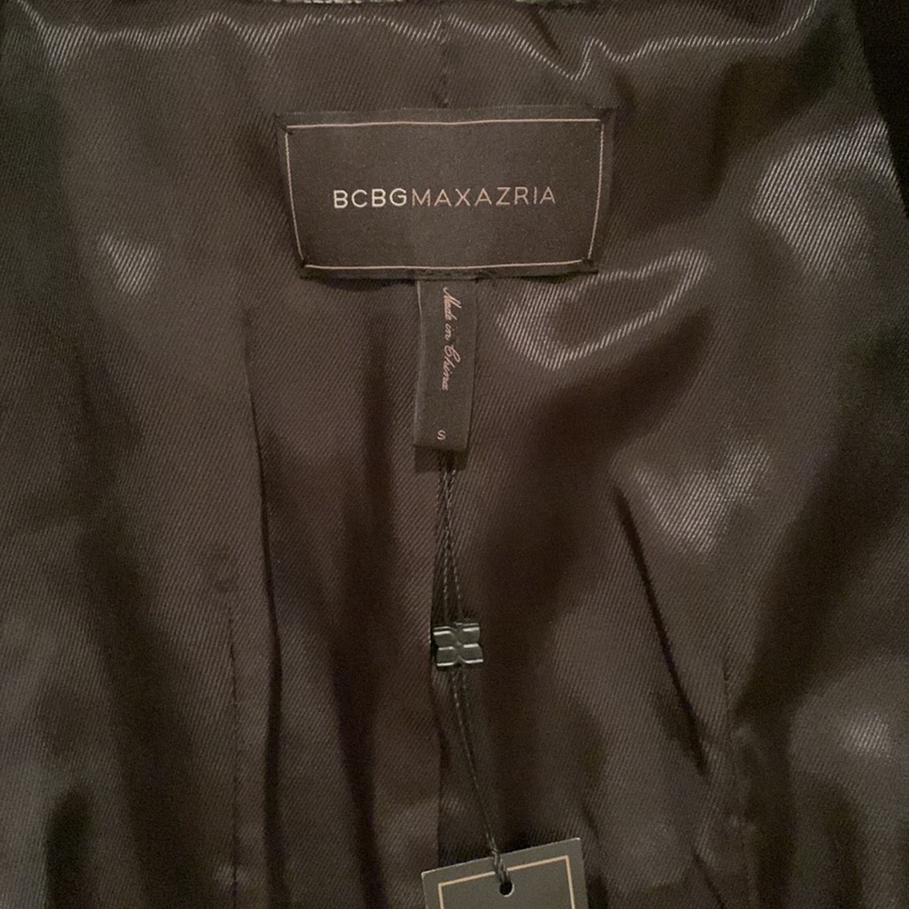 BCBGMAXAZRIA LUXURY DAVIE WOVEN FAUX FUR SHORT SLEEVE LEOPARD 🐆 PRINT JACKET S - Picture 10 of 11